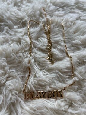PLAYBOY Gold Nameplate Necklace